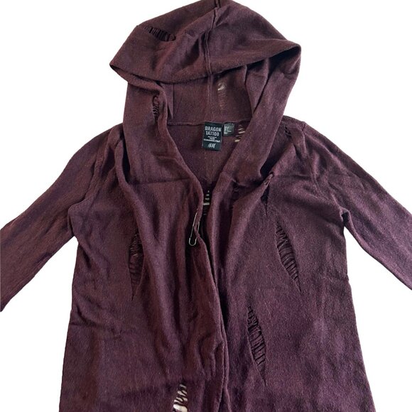 RARE Trish Summerville for H&M Dragon Tattoo Wool Blend Cardigan - Picture 1 of 7